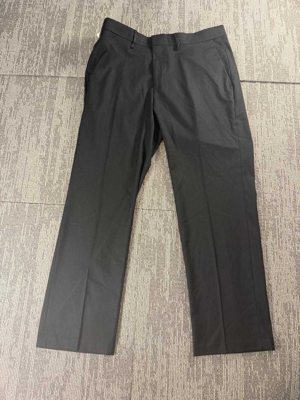 Haggar H26 Dress Pants Mens 36x30 Black Shadow Check Premium Stretch Slim Fit